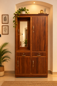 cozy walnut wardrobe alcove