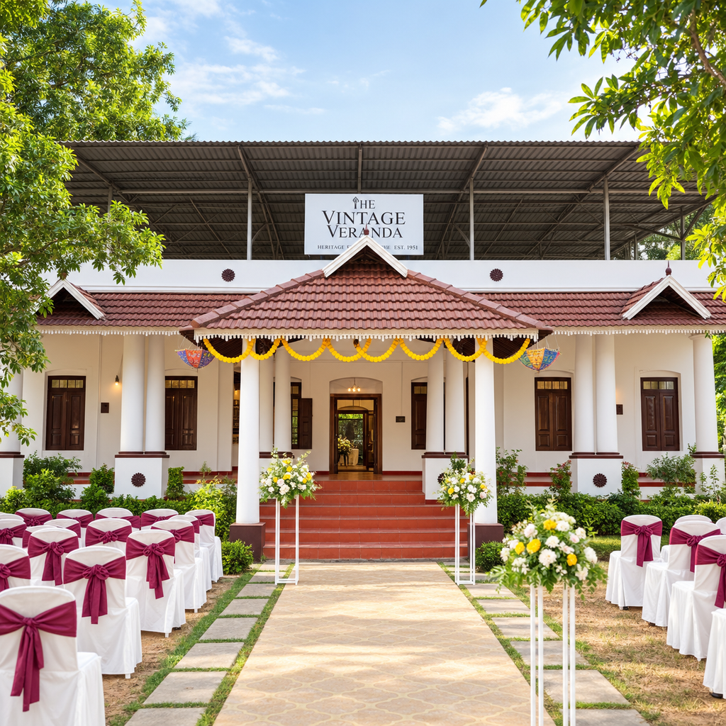 vintage veranda wedding ceremony